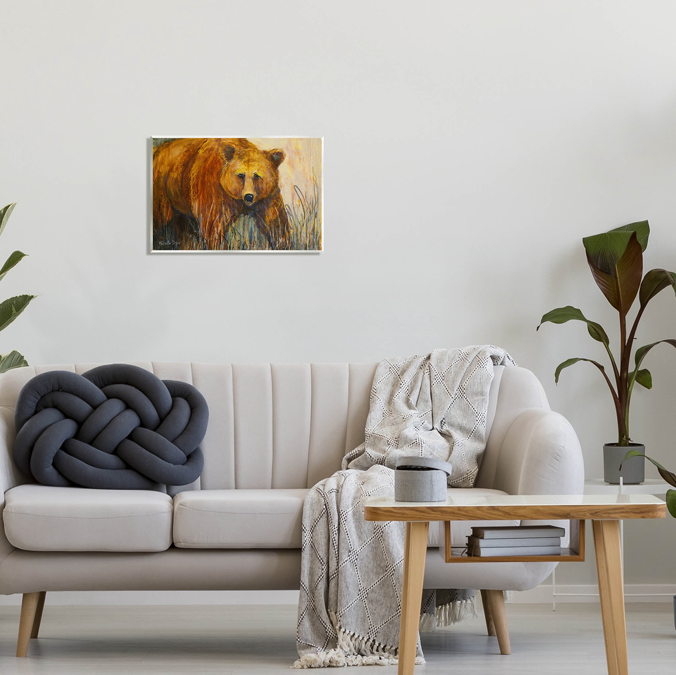 Stupell Industries Modern Bear Wildlife Scene Painting Unframed Art Print Wall Art, Design by Roberta Dyer