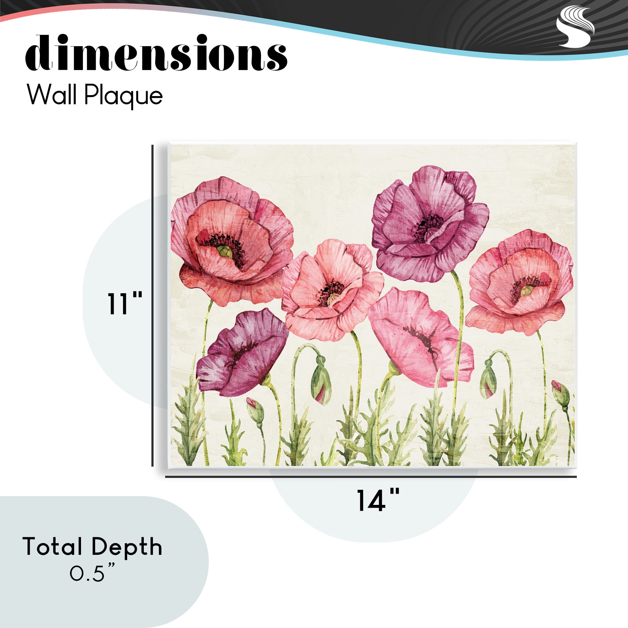 Stupell Industries Poppy Days Vintage Blooms Wall Plaque Art, design by Kim Allen
