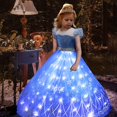 thumbnail image 1 of Vestido De Princesa LED Para Niñas, Vestido De Tul Con Mangas Abullonadas Con Lentejuelas, Disfraz De Hadas Para Cosplay, Ropa Para Niñas Para Fiestas De Halloween, Cumpleaños Y Actuaciones (batería N, 1 of 4