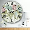 thumbnail image 2 of DesignArt Horloge Murale Grande Fleurs d'Hortensia Vibrantes Rouges et Bleues, 2 of 2