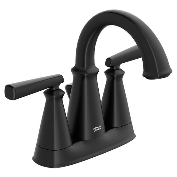 American Standard 7018201.243 Edgemere 4-Inch Centerset 2-Handle Bathroom Faucet, Brass, Matte Black