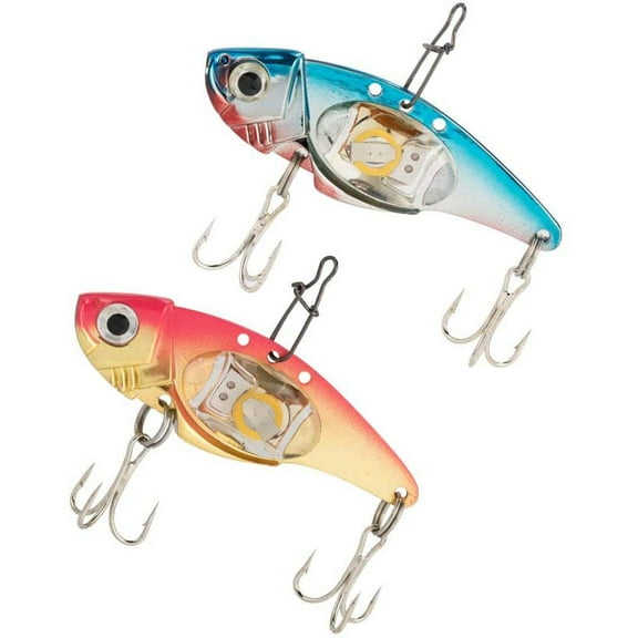 SPRING PARK 8cm Metal Electronic Vibration Blade Swimbait Freshwater Saltwater Fishing Tackle Lures and Baits with LED Light