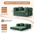 thumbnail image 3 of COOLHUT 63" W Combination Sofa, High Rebound Density Sponge Sofa Couch, Two Forms Floor Couch Three Seats Sofa Bed for Living Room, Bedroom, Green, 3 of 15