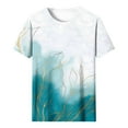 thumbnail image 4 of Plus Size Short Sleeve T-shirts for Women Floral Printed Graphic Tee Crew Neck Loose Fit Summer Casual Tops (2XL, White 01), 4 of 4
