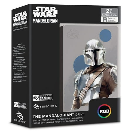 Seagate - The Mandalorian Drive SE FireCuda 2TB External USB 3.2 Gen 1 Hard Drive Officially-Licensed with Blue LED Lighting