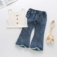 thumbnail image 2 of IROINNID Girl's Stylish Cotton Vest Top Ripped Jeans Suit, 2 of 9