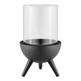 thumbnail image 3 of Danya B. Molta Modern Black Metal Bold Pedestal and Glass Pillar Hurricane Candle Holder - Large, 3 of 11