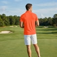 thumbnail image 4 of Inglocry Mens Polo Shirts Short Sleeve Quick Dry Performance Breathable Golf Shirt with Collar Tennis Casual Business Work 2026 Saffron XL, 4 of 8