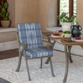 thumbnail image 3 of ARDEN 2-Pack Outdoor Patio Dining Chair Cushion, 20x44, Rain-Proof Seat Pad, Fade-Resistant Outdoor Cushion Blue Shibori Stripe, 3 of 11