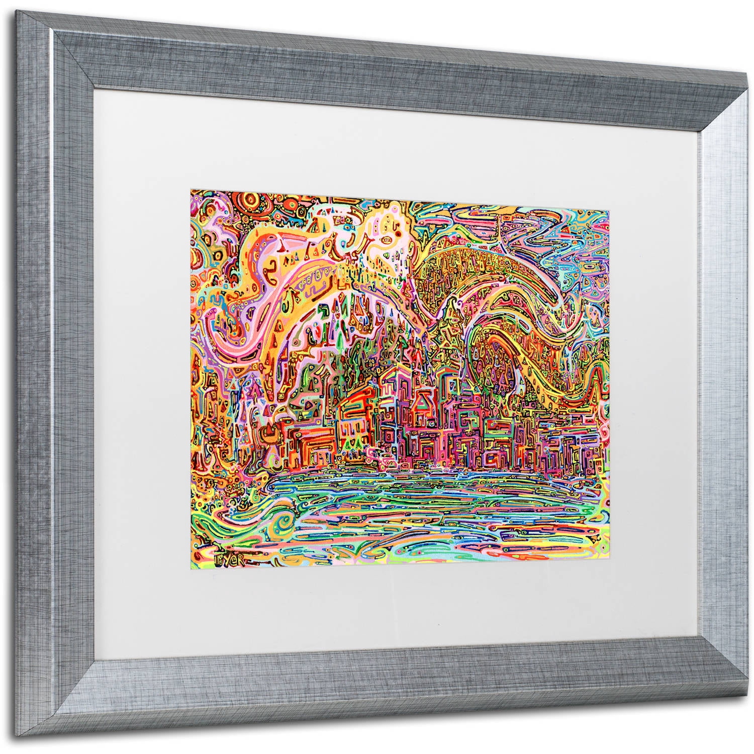 Trademark Fine Art "Sunrise In Osoyoos" Canvas Art by Josh Byer, White Matte, Silver Frame