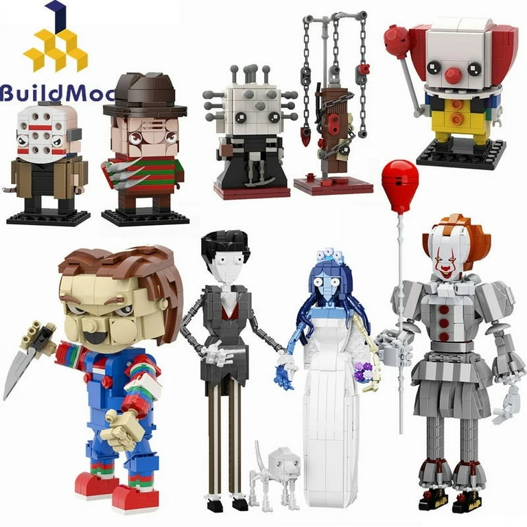 MOC NON LEGO Buildmoc Horror Movie Figures Stephen King It Pennywise the clown Brickheadz Joker Doll Building Blocks Toys Walmart