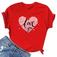 thumbnail image 4 of Black AND Friday clearance 2024!BYOIMUD Women's Valentine's Day Shirts Summer Cute Blouse Tops for Couples Love Print Gift for Women Fashion 2023 Short Sleeve Crewneck Plus Size Red S, 4 of 4