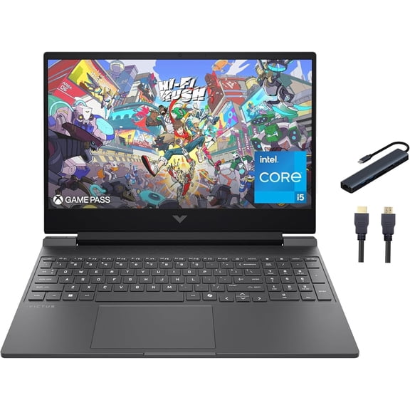HP Victus 15.6" FHD 144Hz Gaming Laptop, Intel Core i5-13420H, 8GB RAM, 512GB SSD, NVIDIA GeForce RTX 3050, Windows 11 Home, Copilot AI, Backlit Keyboard, Mica Silver with Tigology Accessories
