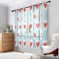 thumbnail image 2 of Yayeee Window Curtains Light Filtering 63"x42" Grommet Panel Pair Home Living Room Decor, Light Blue Checkered Heart, 2 of 7