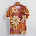 thumbnail image 3 of Nostalgic Vintage Floral Women's T-Shirt Short Sleeve T Shirts Tops Tee Ladies Loose T, 3 of 6