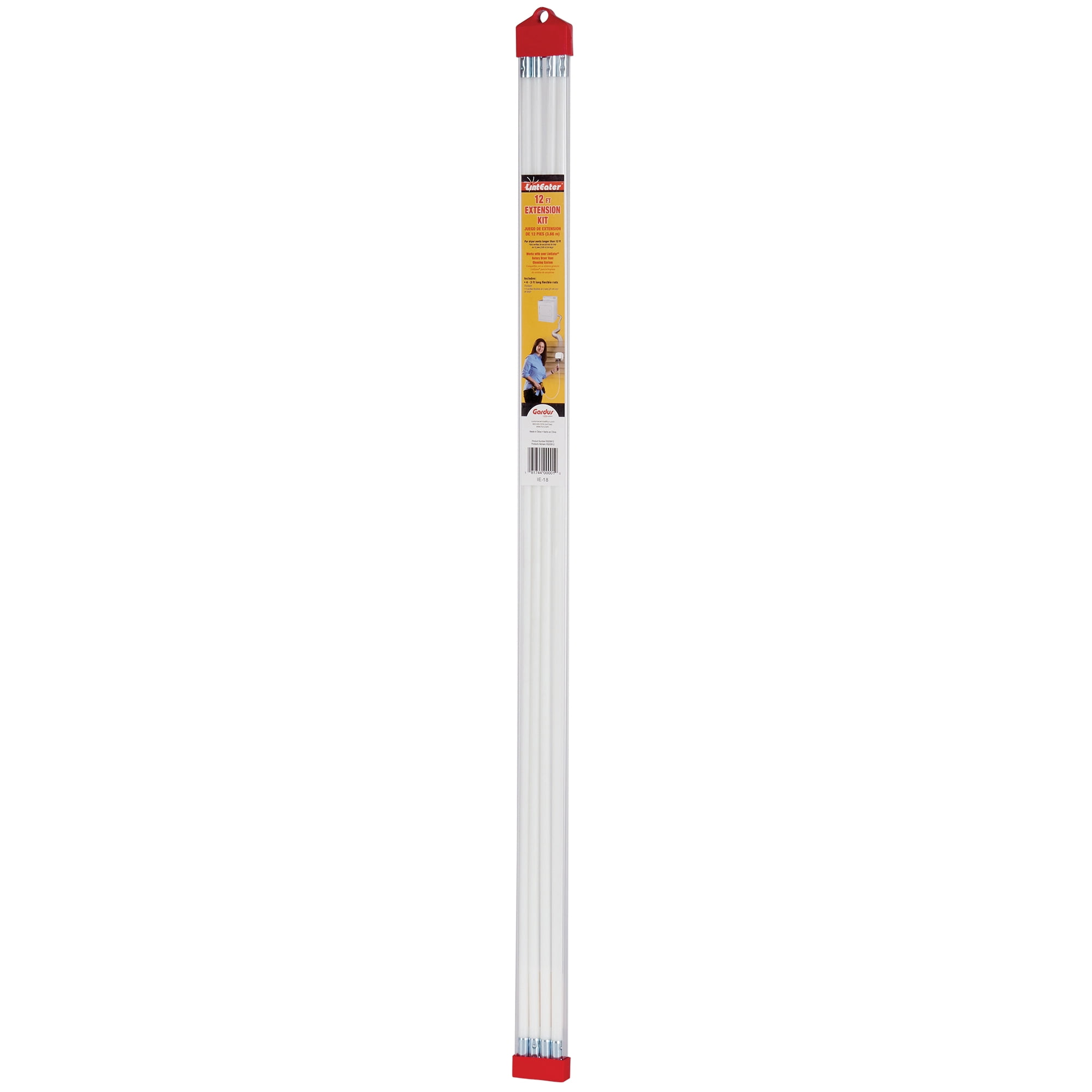 LintEater R3203612 12-Foot Extension Kit for Dryer Vent Cleaning System, White
