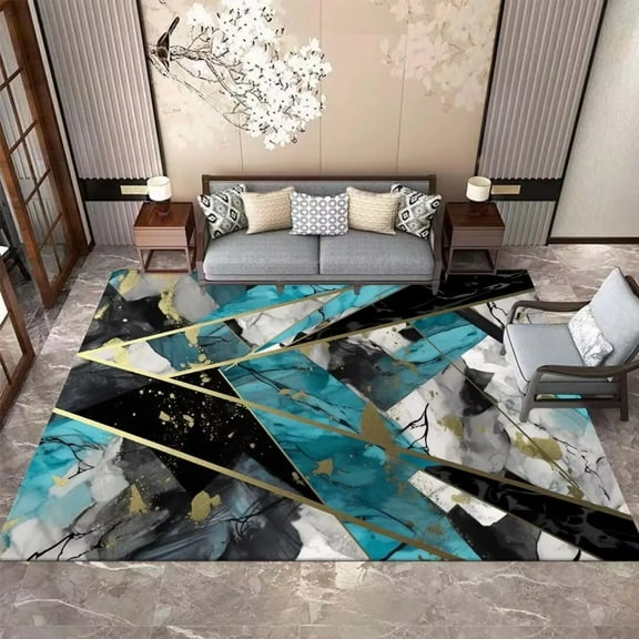 Modern Style Geometric Luxry Carpet for Living Room Green Decoration Rugs for Bedroom Decor Carpets Home Floor Mats Washable Rug