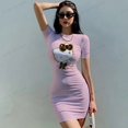 thumbnail image 1 of Nouvelle Robe de Fête d'Été Hello Kitty pour Femmes 2024 Slim Hip Aguichant Serrée Y2K Manches Courtes Col Rond Robes Dessin Animé Vêtements, 1 of 7