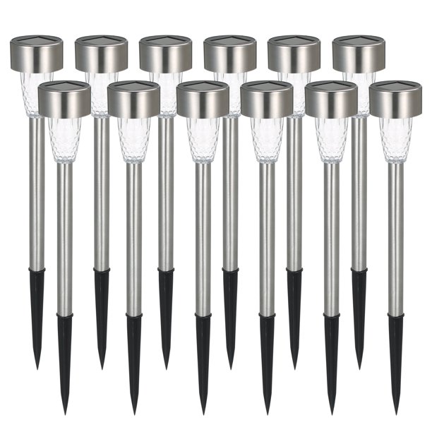 traje de lámpara solar Irfora 12 PCS D C1.2V 0.2W LED de energía con energía solar Luz de césped Lámpara de picos Control de luz sensible IP44 Resistencia al agua 300mAh incorporada Célula recargable Irfora traje de lámpara solar