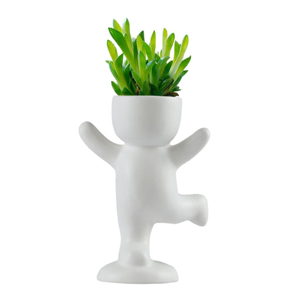 Details about   Set of 2 Succulent Flower Pot Ornament Desktop Figurine Plant Container 