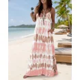 thumbnail image 3 of CHICME Nightgowns for Women Tie-Dye Print Spaghetti Strap Sleeveless Long house Dresses Women Nightshirts & Gowns with Pockets Pink-L, 3 of 9
