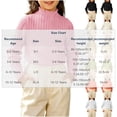 thumbnail image 3 of Girls' Mock Neck Ruffle Trim Ribbed Knit Top Long Sleeve Slim Fit Stretchy Warm Sweater for School Matching 0-12 Years White 6-10 Years, 3 of 6