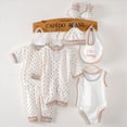 thumbnail image 2 of Caqnni Preemie Baby Girl Boy Clothes Set +Bib+Sock Set Tops+Hat+Pants Girl Boy Baby 8Pcs Outfits Boy Shoes+Romper OutfitLayette Gift Set 0-3M Gifts Set, 2 of 4