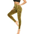 thumbnail image 4 of QATAINLAV Women’s Stretch Yoga Leggings Fitness Running Gym Sports Legging Pants Trendy Print Full Length Tummy Control Tight Trousers 50 Percent off Deals Today Yellow XL, 4 of 7