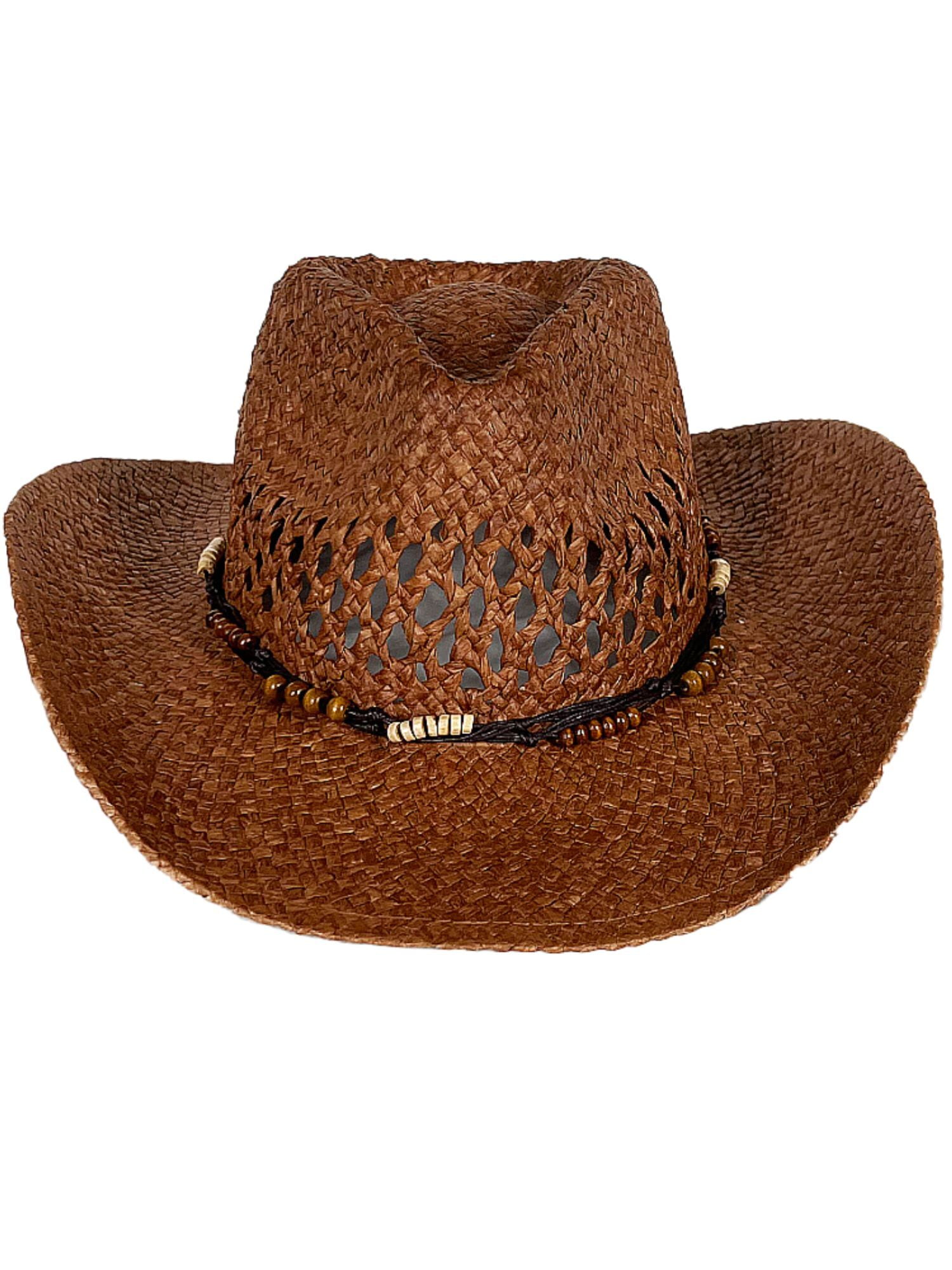 USA Seller! Turquoise Blue Teal Paper Straw Cowboy Hat Women  display picture 1