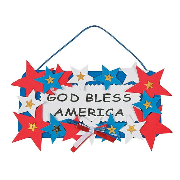 God Bless America Sign Craft Kit - Craft Kits - 12 Pieces
