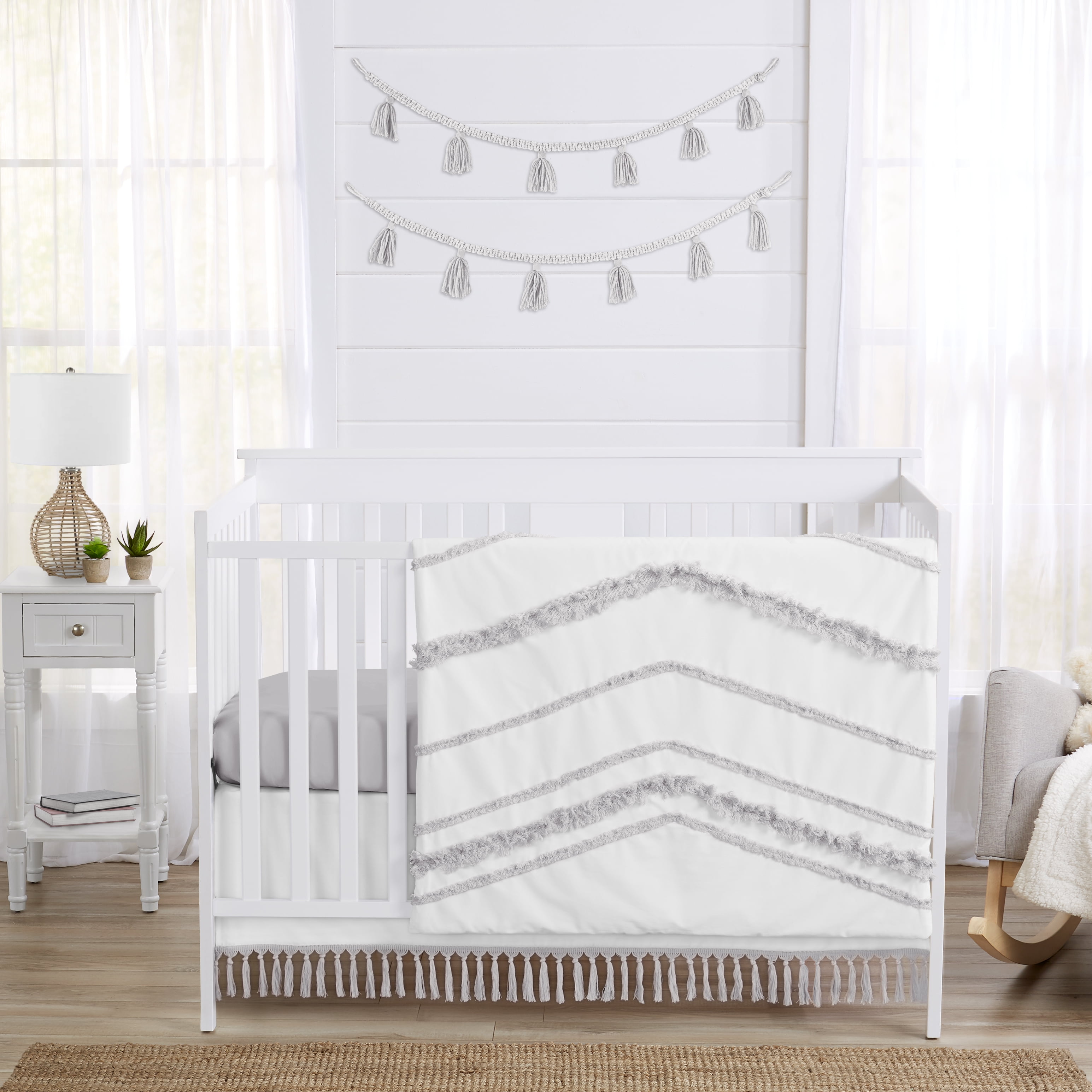 lux 8 pcs CRIB BEDDING SET TEDDY EMBROIDERY all round bumper/canopy/fitted sheet 