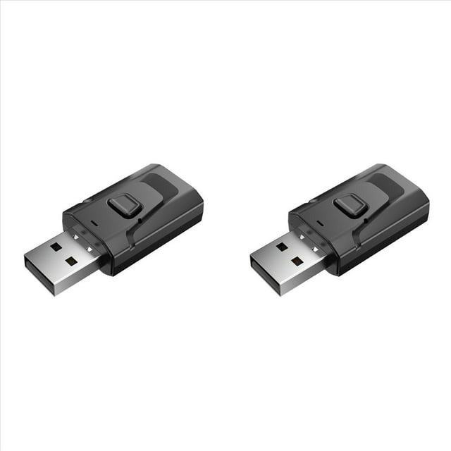 2X 4 en 1 Bluetooth 5.0 USB Transmisor Receptor Adaptador de Audio con Llamada Receptor Bluetooth para Coche