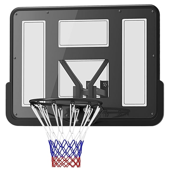 Outdoor Basketball Hoop Wall Mount, 43" Shatterproof Backboard with All-Weather Net for Indoor Outdoor Play