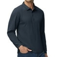thumbnail image 3 of Thrilos Mens Polo Shirts Long Sleeve Golf Polo Sweatshirts Casual Button Up Shirts Golf Tops, 3 of 7