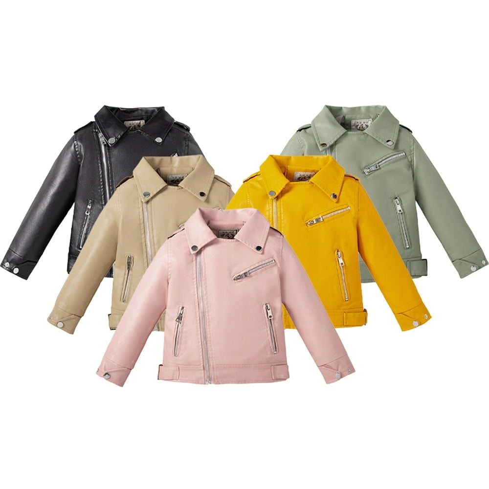 Veste Moto Enfant Simili Cuir PU Printemps/Été Fille Et Garçon