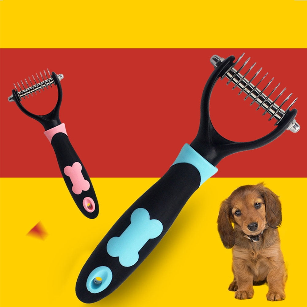 pet dog open knot comb long hair comb dog grooming tool beauty blue