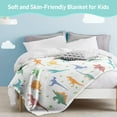thumbnail image 4 of Dinosaur Blanket Soft Flannel Lightweight Dinosaur Cartoon Throw Blanket Dino Gifts for Kids Boys Girls Super Cozy Plush Cute Dinosaurs Blanket for Sofa Bed Living Room Blankets Decor White(40"x50"), 4 of 9