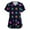 Navy_AC03, variant on Lumtrix Mardi Gras Scrub for Women Plus Size Stretch V Neck Short Sleeve Shirt Mask Print Nursing Uniform with Pockets Side Slit Tops Dark Green 5XL