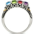 thumbnail image 3 of 14K/Silver Two-Tone Sterling Silver & 14K Four-Stone And Diamond Mother's Ring Semi-Mount (Size 9) Made In Thailand qmr21/4-9, 3 of 5