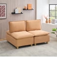 thumbnail image 4 of Modern Minimalist Flannel 58-inch Double-seat Sofa for Living Room, 4 of 7