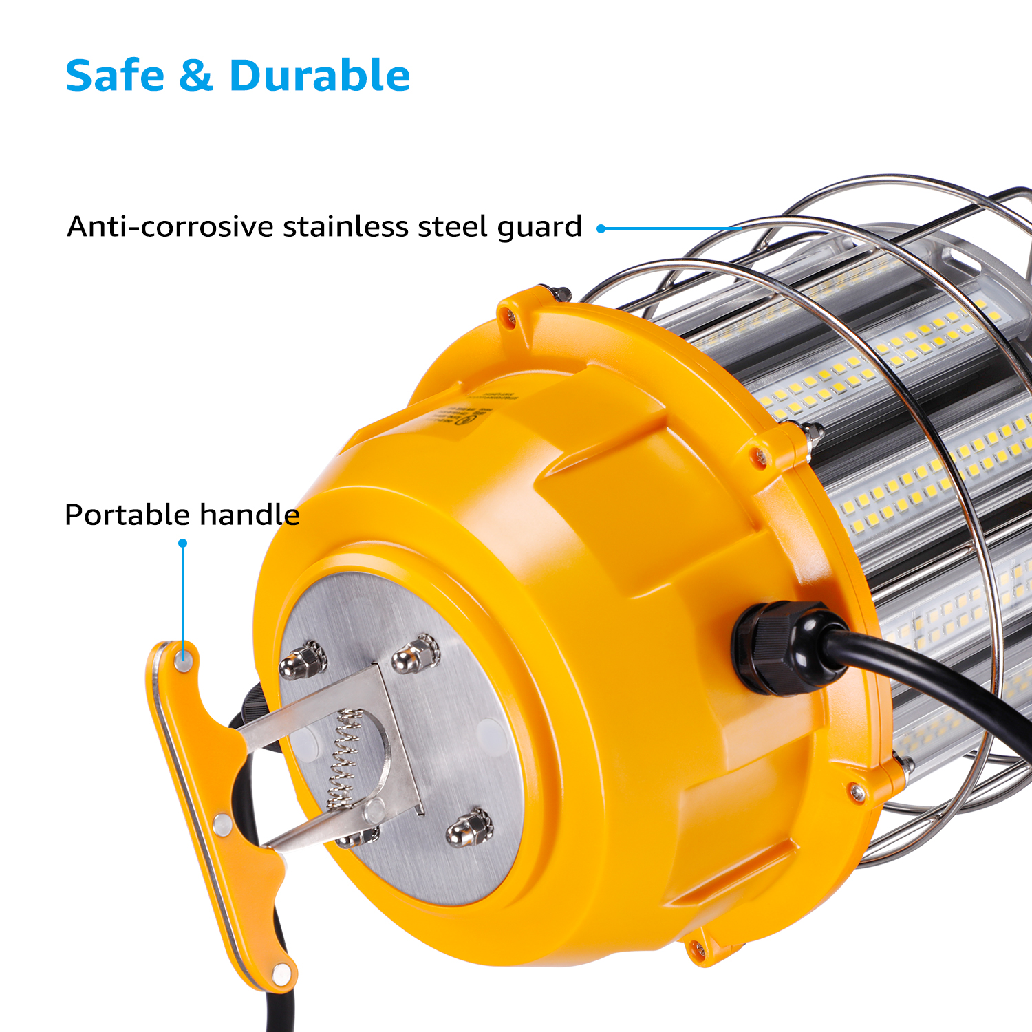 100W Linkable LED Construction Hanging Work Light Temporary Job Site Light Portable