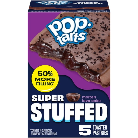 Pop-Tarts Super Stuffed Molten Lava Cake Toaster Pastries, 50% More Filling, Shelf-Stable, 10.9 oz (5 Count)