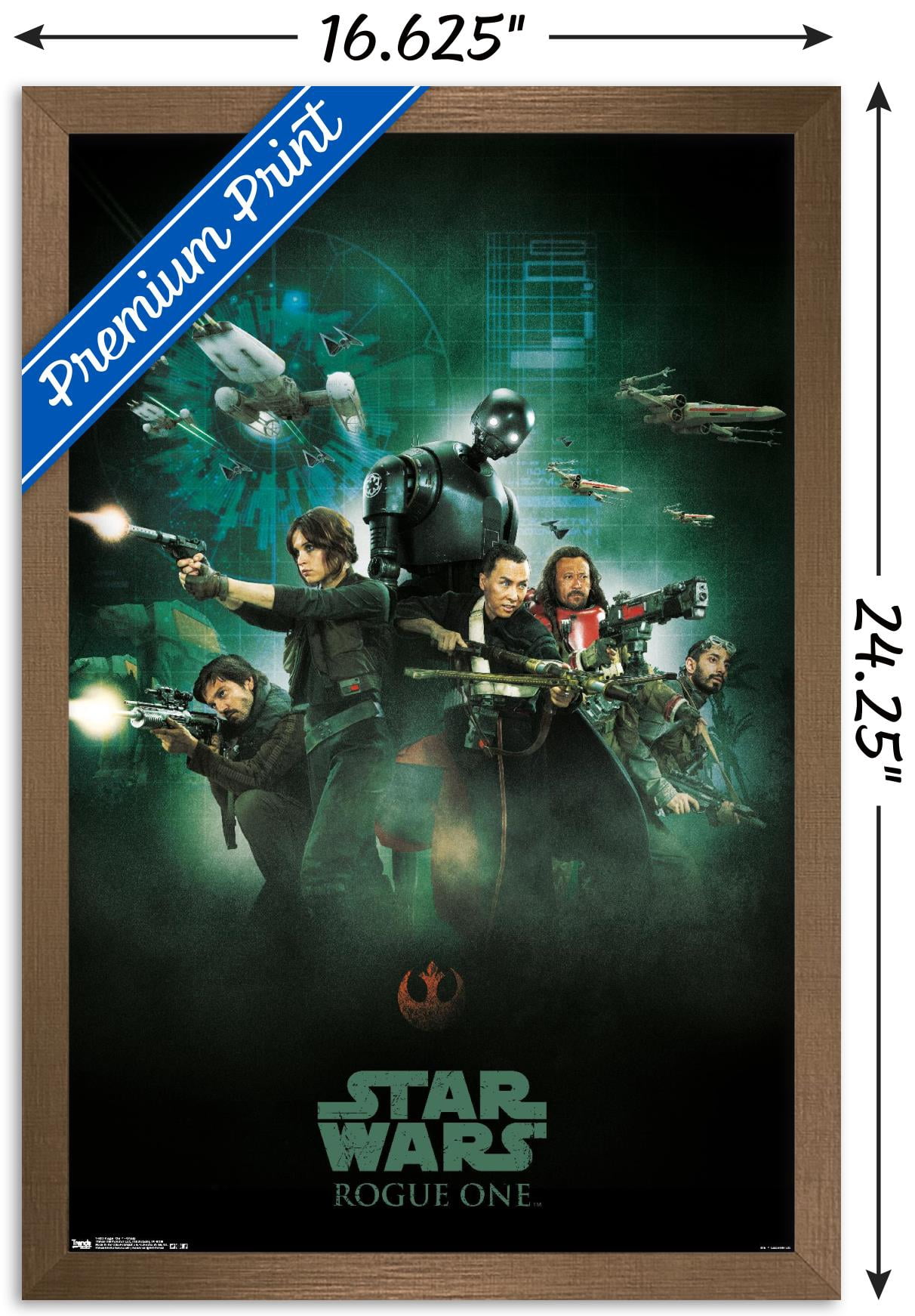 Star Wars: Rogue One - Group Wall Poster, 14.725" x 22.375", Framed