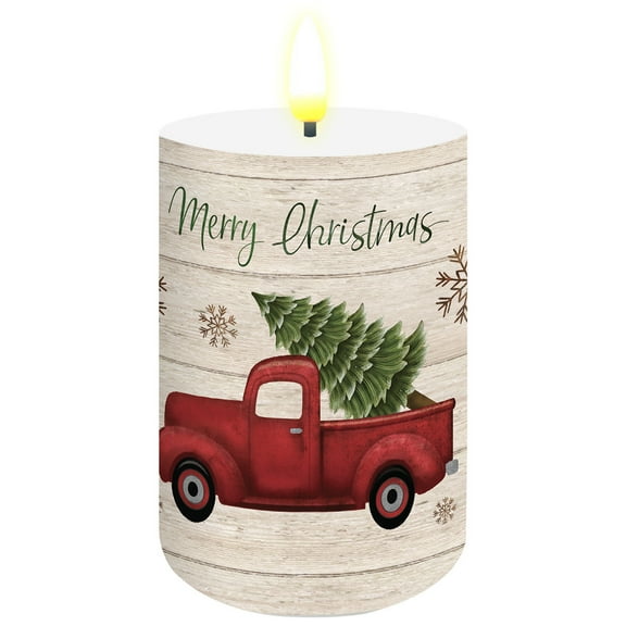 Briarwood Lane Merry Christmas Pickup Truck Flameless Candle