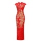thumbnail image 2 of Etiqueta de bienvenida Cheongsam para mujer Vestido largo rojo ajustado mejorado para brindis Boda de novia, 2 of 6