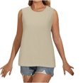 thumbnail image 5 of ZyeKqe Summer Tops for Womenn Sleevelss Tank Tops Plain Crewneck Shirts Casual Loose Tees, 5 of 8
