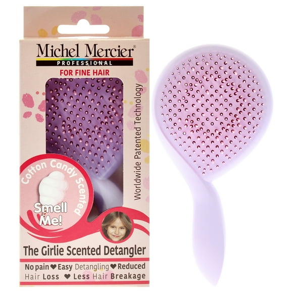 Cepillo desenredante perfumado Michel Mercier The Girlie Cotton Candy Fine Hair Púrpura-Rosa