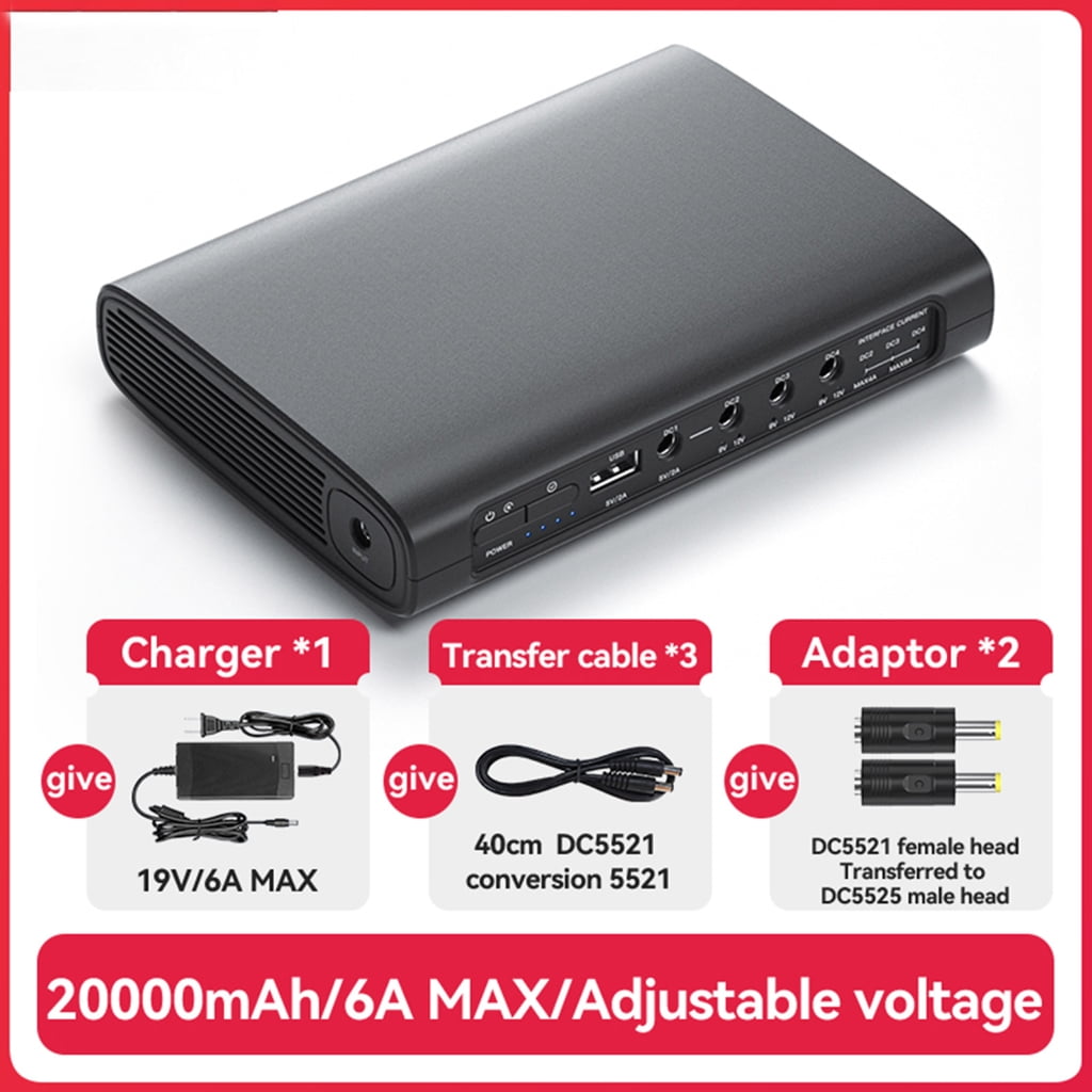 5V 9V 12V UPS Power Supply 16000/20000/256000mAh Lithium Battery Backup for Secure Continuous Electronic Devices