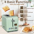 thumbnail image 6 of Toaster 2 Slice, Stainless Steel Bread Toaster with Colorful LCD Display, 7 Bread Shade Settings, 900W, Mint, 6 of 7