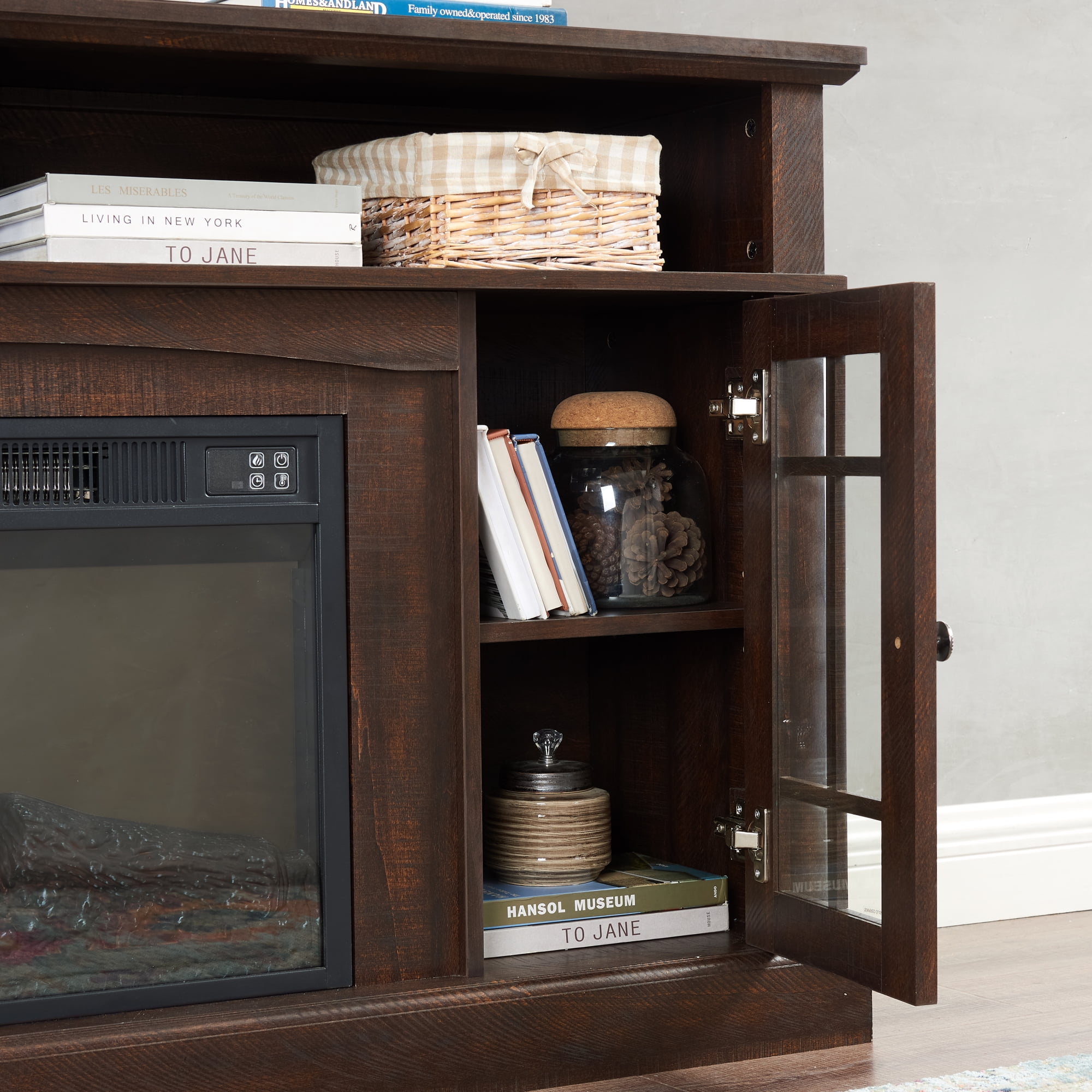 Jopath TV Stand for 65 Inch TV, Modern TV Cabinet with Open and Closed Storage for Living Room Espresso